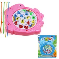 electronic rotating fish board toys children interactive electric magnetic education fishing game with music