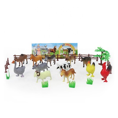 3 inch simulation small animal model childhood early cognitive set kids static plastic toy farm animal Juguetes para ninos