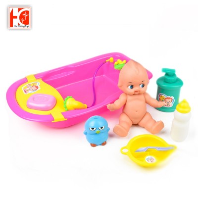 8pcs shower time fun bathtub play set toys bathroom play water plastic baby toys bath with doll