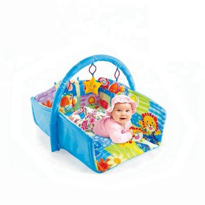 Infant safety foldable play gym soft comfortable playmat play fence sit and sleep baby activity mat with hanging toy