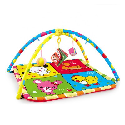 infant newborn developmental activity gym folding crawling baby playing mat with hanging toys