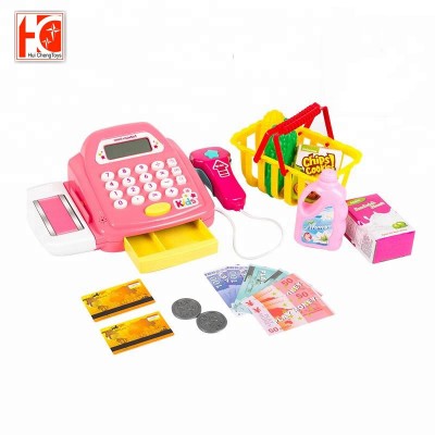 kid interactive cashier role play game simulated supermarket checkout toys educational pretend play cash register set with sound