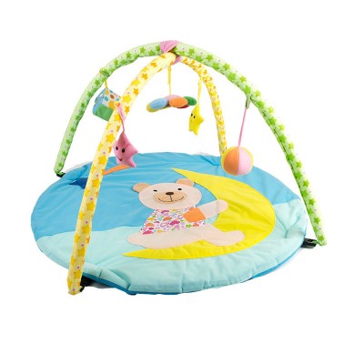 infant safety crawling play mat round shape folding soft activity mat neonatal baby play gym with attractive rattles toys