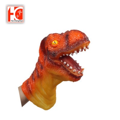 pretend play jungle animal hand puppet toys interactive game toys realistic soft rubber dinosaur hand puppet toy for kids