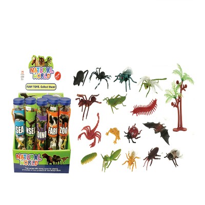 16pcs 3 inches mini 3D simulated animal set zoology educational toys statical model toy lifelike PVC plastic insects for kids