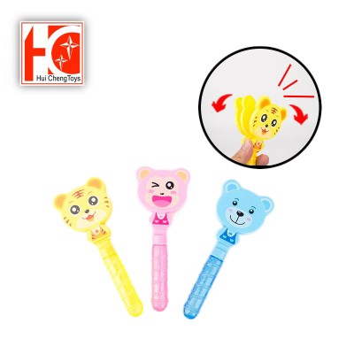 2 in 1 hand clap toys soap bubble wand summer outdoor activity cartoon animal bubble stick with 3 patterns mixed