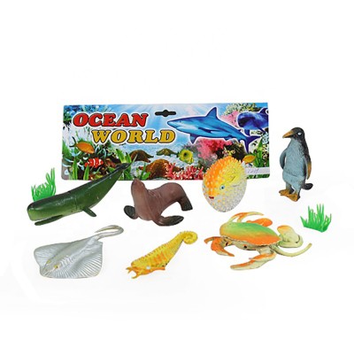 3D simulated sea animal toys figure early educational sea creatures model 4 inch mini plastic static ocean animal toys for kids