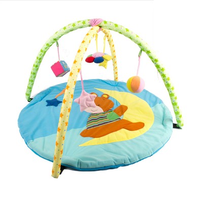 Developmental activity gym safety cotton materials foldable blanket round baby crawling play mat for baby to toddler