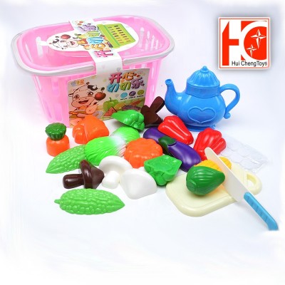 preschool kids girls favor pretend game intelligent 23pcs kitchen play set simulation cutting food toys with teapot