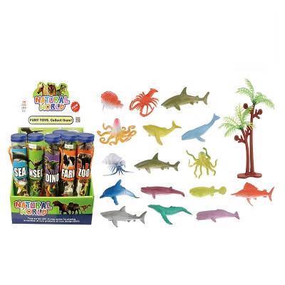 16pcs simulation ocean animal toys children educational marine animal model 2 inch small plastic PVC deep sea animal toy set