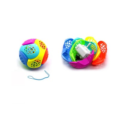 flashing clear plastic hollow ball with inside toy for kids