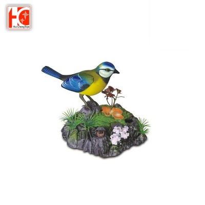 hot selling B/O simulated heartful toy artificial bird singing with cage for child play or house decoration