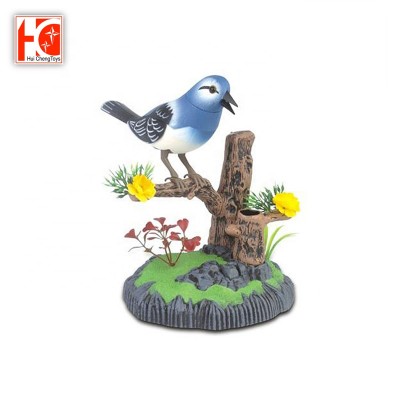 high simulated sound control animal shaking head singing heartful bird toy for kids play and home decoration