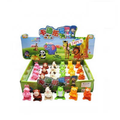 cheap promotional collective animal clockwork toys set 24 pcs 1.5 inch small cartoon wind up animal toys for children