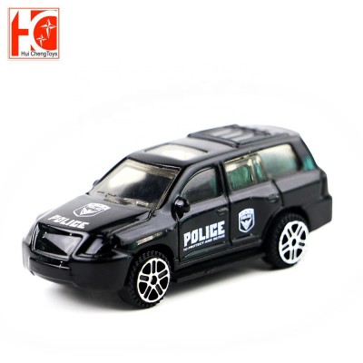 Durable pull back die cast patrol car children alloy vehicle collection 1:64 scale small metal police car model